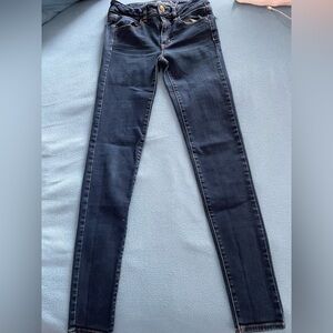 American Eagle size 2 Long dark blue denim jeggings